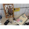 Image 1 : Wooden  Framed Mirror, Rotary Phone, Iron, Coal Oil Lamp, Plus More!