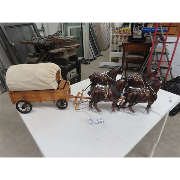 Clydesdale Horse & Wagon Ornament/Display Made to Scale