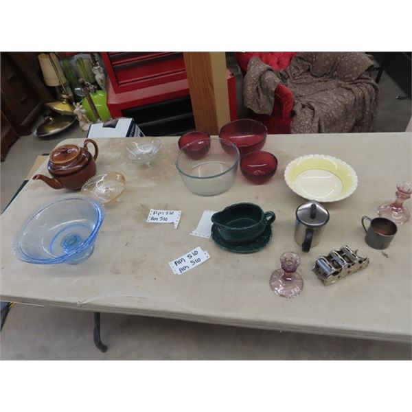 Candle Holders, Bowls, Waitress Belt Changer Clip Plus More!