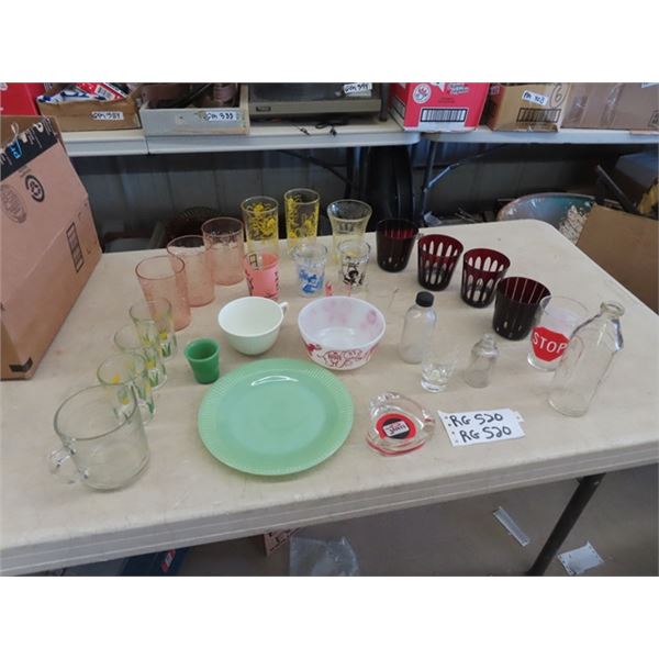 Jadite Plate, Vintage Glasses, Baby Bottle Plus More!