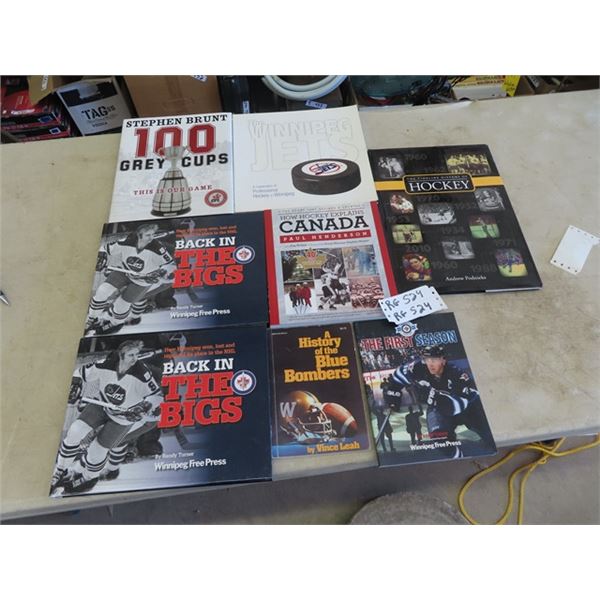 8 Books, WPg Jets, Wpg Blue Bombers & Hockey