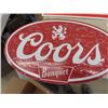 Image 2 : Budweiser Metal Sign 16" X 12.5" , Metal Coors Embossed Sign 24" x 13.5" , 2 Beer Trays 1) Molson & 