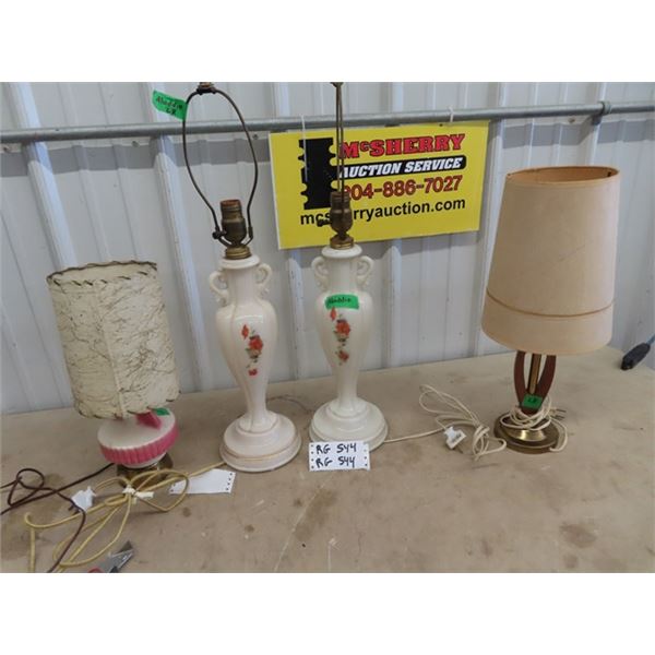 4 Lamps - 2 Aladdin, All Vintage