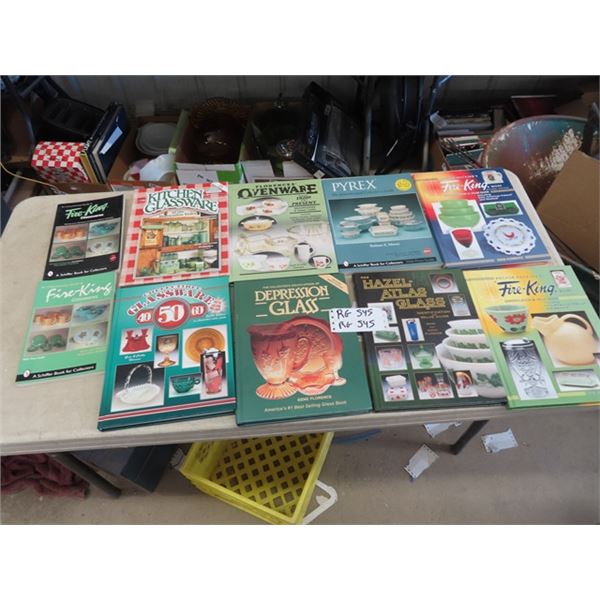 Approx 10 Books- Antique , Glassware Reference, Fire King, Pyrex, Ovenware, Depression  Plus More!
