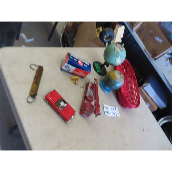 Corgi Toy Thunderbird, Firetruck, Globe Bank & Gyroscopes