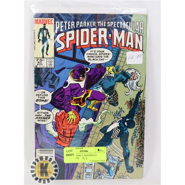 MARVEL COMICS SPIDERMAN  COMIC BOOK
