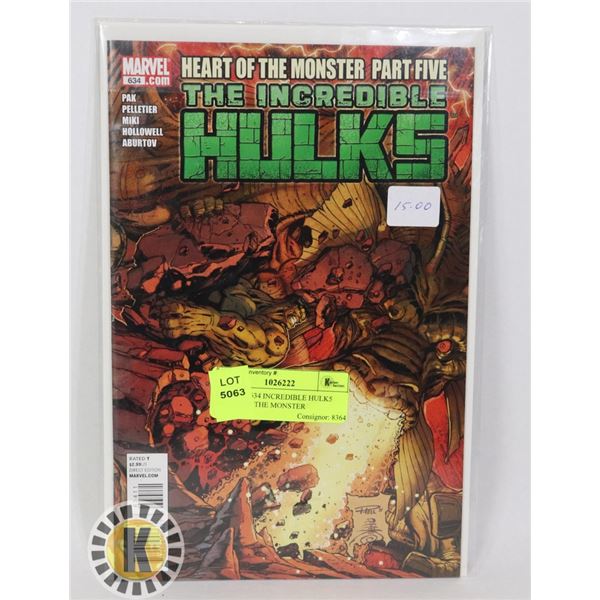 MARVEL 634 INCREDIBLE HULK5 HEART OF THE MONSTER