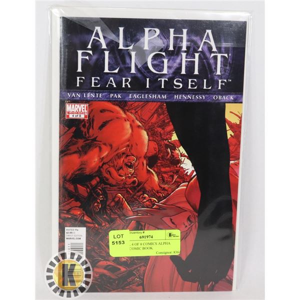 MARVEL 4 OF 8 COMICS ALPHA FLIGHT COMIC BOOK