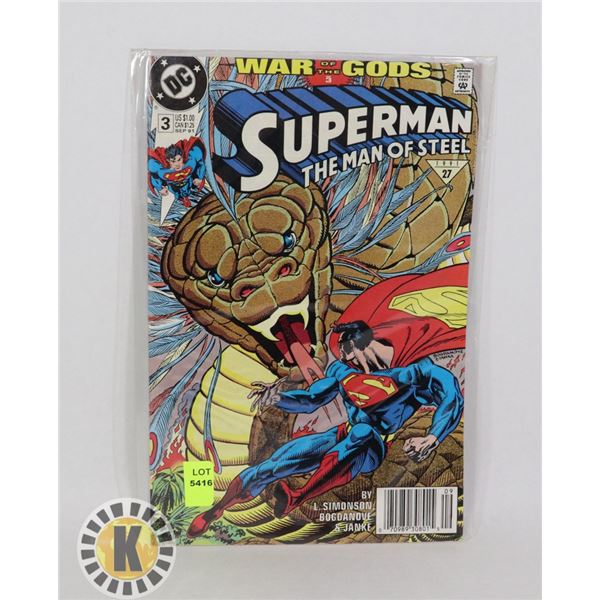 SUPERMAN THE MAN OF STEEL #3 SEP '91