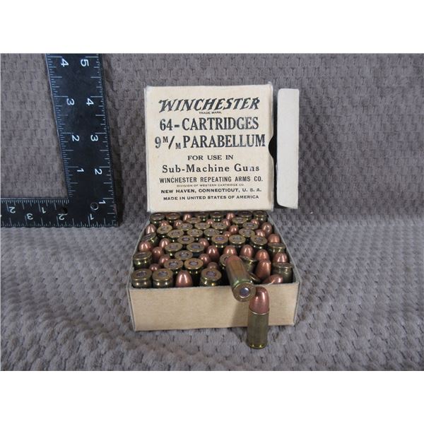 Collector Ammo - Winchester 9MM Parabellum for use in Sub-Machine Guns