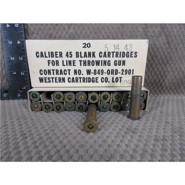Collector Ammo - Western Cartridge Co. 45 Caliber Blanks for Line Throwing Gun