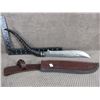 Image 2 : Fixed Blade Damacus Knife with Horn Handle & Sheath