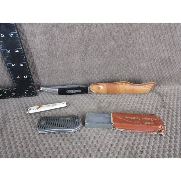3 Knives and a Sharpening Stone