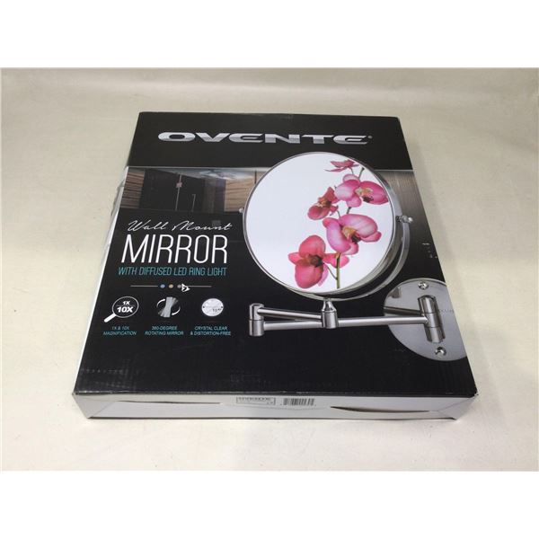 Ovente Wall Mount Mirror with Diffused LED Ring Light