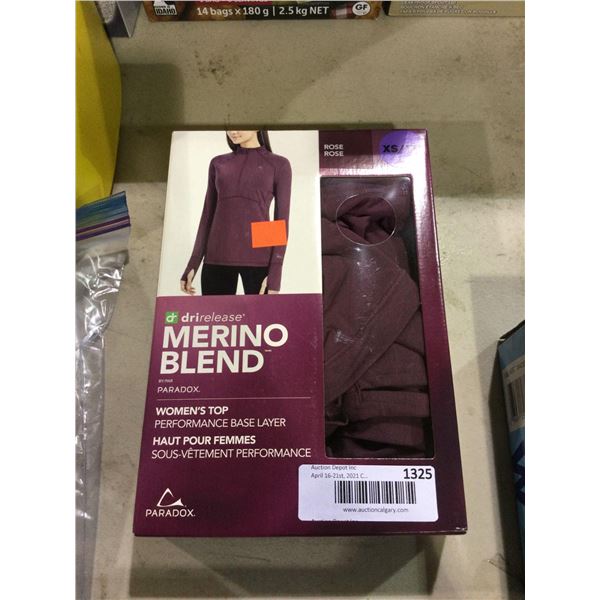 Drirelease Merino Blend Womens Top Base Layer Size XS