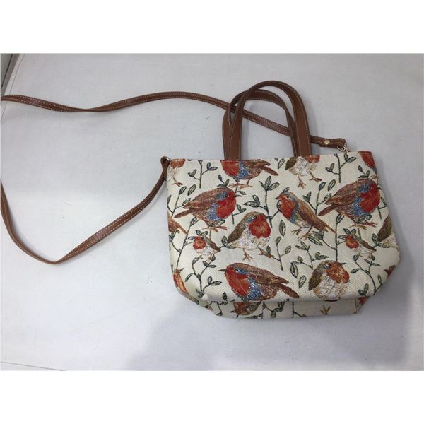 Embroidered Bird Purse