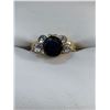Image 1 : Multi Gemstone ring with Black Gemstone and size CZ stones- Size 7