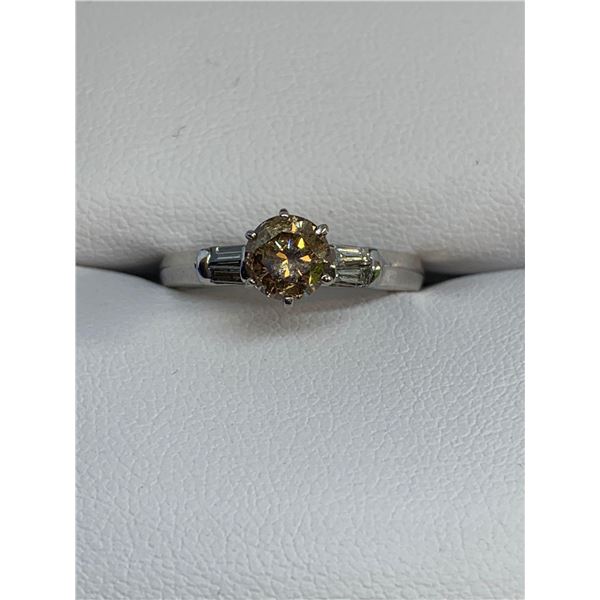 14kt Round cut (0.88ct) Diamond ring, size 6.5~ Estimated retail value $9,700 includes appraisal cer
