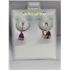 Image 1 : 14kt gold genuine amethyst pear cut gemstone earrings - Estimated value $1,600 with appraisal certif