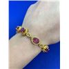 Image 1 : Ladies Ruby oval cut multi stone bracelet (7.25ct) - Estimated retail value $1,300 with appraisal