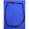 Image 1 : Mens black cubana style heavy silver chain