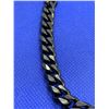 Image 2 : Mens black cubana style heavy silver chain