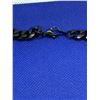 Image 3 : Mens black cubana style heavy silver chain