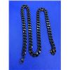 Image 4 : Mens black cubana style heavy silver chain