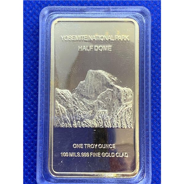 Yosemite National Park .999 Fine Gold Clad one troy ounce wafer bar