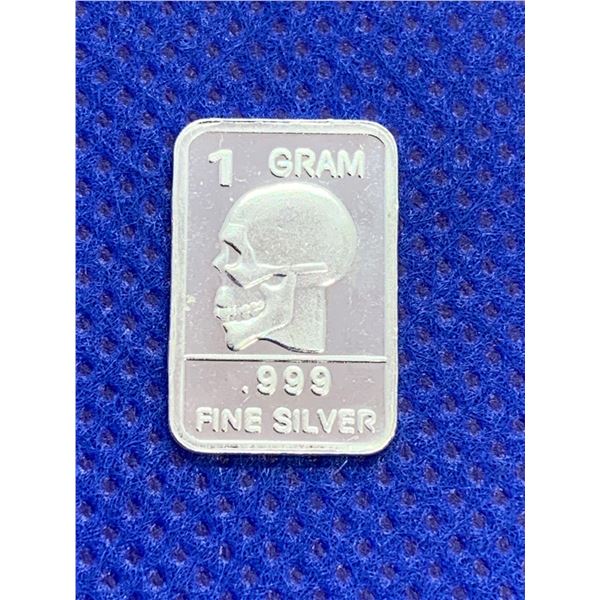 .999 Fine silver 1 gram wafer bar