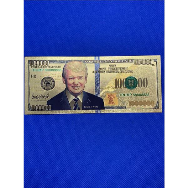 USA Donald Trump Commemorative $1,000,000.00  gold plated Federal Reserve Note