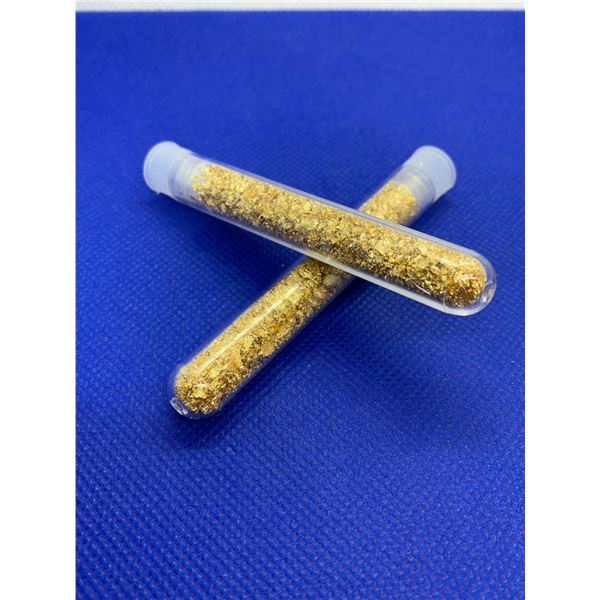 Lot of 2 Large Vials of Golden Flakes