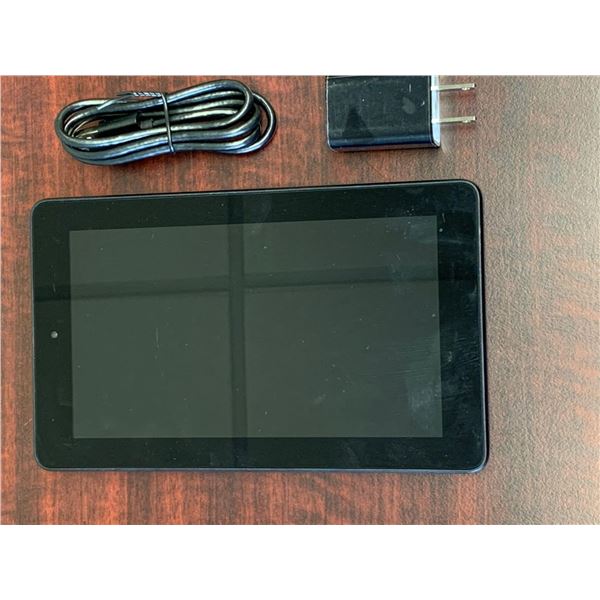 Amazon Tablet with charger and block. -tested and working