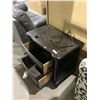 Image 2 : Black Wooden Nightstand (28in W x 17 1/2in L x 28in H)