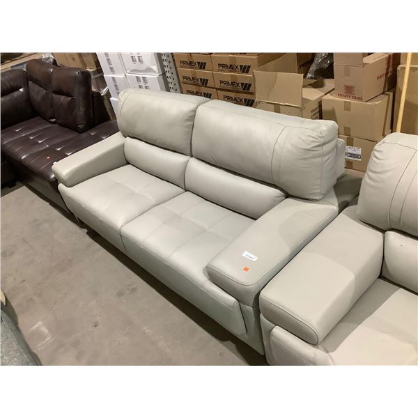 Grey Faux Leather Sofa