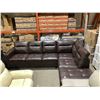 Image 1 : Brown Faux Leather Sectional