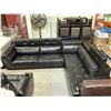 Image 1 : Black Faux Leather Sectional