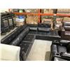 Image 2 : Black Faux Leather Sectional
