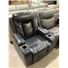 Image 1 : Black Faux Leather Power Recliner (Missing parts)