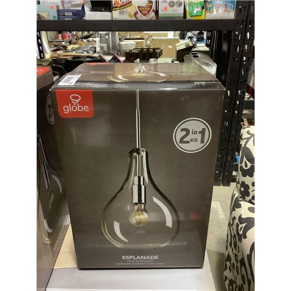 Globe Esplanade Plug In Pendant (8.5in W x 18in H)