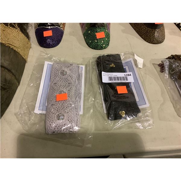 Hand Crocheted Lace Headband Lot of 2