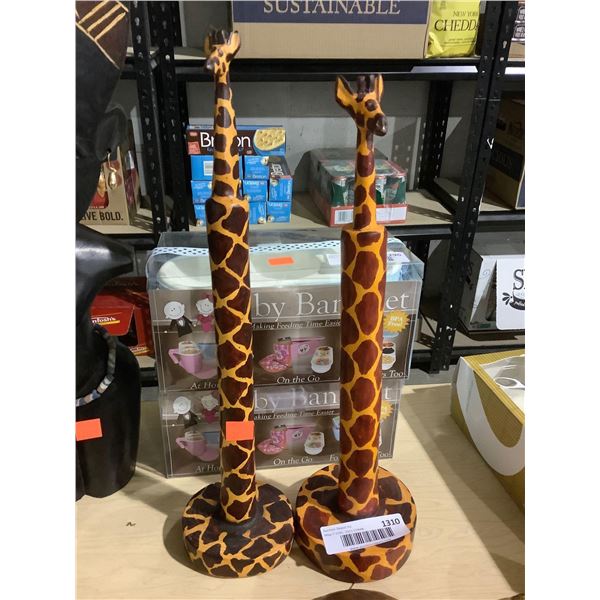 Decorative Wooden Statue 14/15in Lot of 2