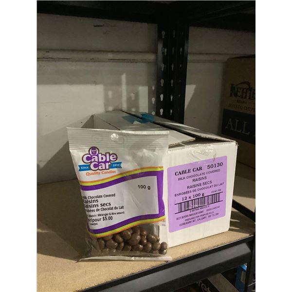 Case of Cable Car Milk Chocolate Raisins (9 x 100g)