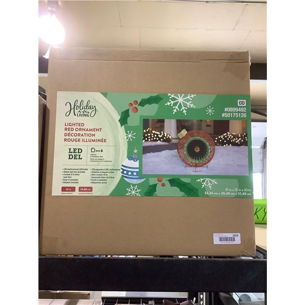 Holiday Living 22in LED Lighted Red Ornament