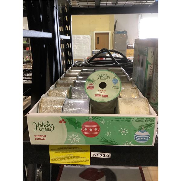Case of Holiday Living 30ft Ribbon Rolls