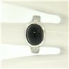 Image 7 : 18K White Gold Oval Bezel Set Black Onyx Burnish Set Diamond Bubble Ring