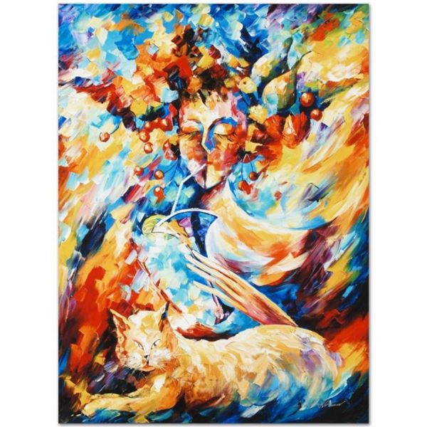 Leonid Afremov (1955-2019) "Night Cap" Limited Edition Giclee on Canvas, Numbere