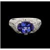 Image 2 : 14KT White Gold 2.84 ctw Tanzanite and Diamond Ring