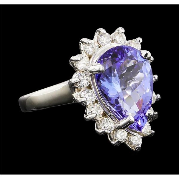 5.00 ctw Tanzanite and Diamond Ring - 14KT White Gold