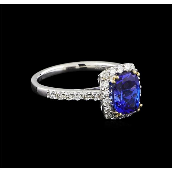 14KT White Gold 1.71 ctw Tanzanite and Diamond Ring